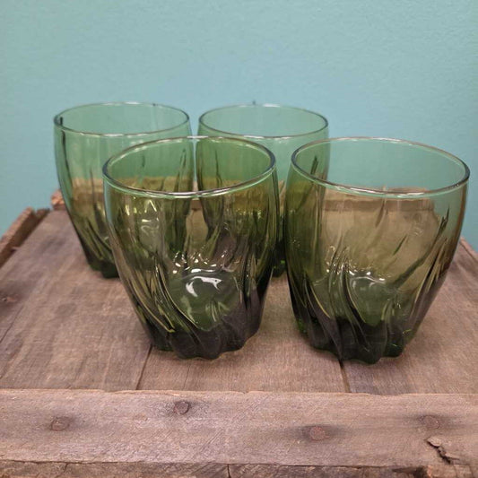 Anchor Hocking MCM Starfire Swirl Glass Tumblers - Set of 4