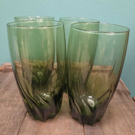 Anchor Hocking MCM Starfire Swirl Glass Tumblers - Set of 4