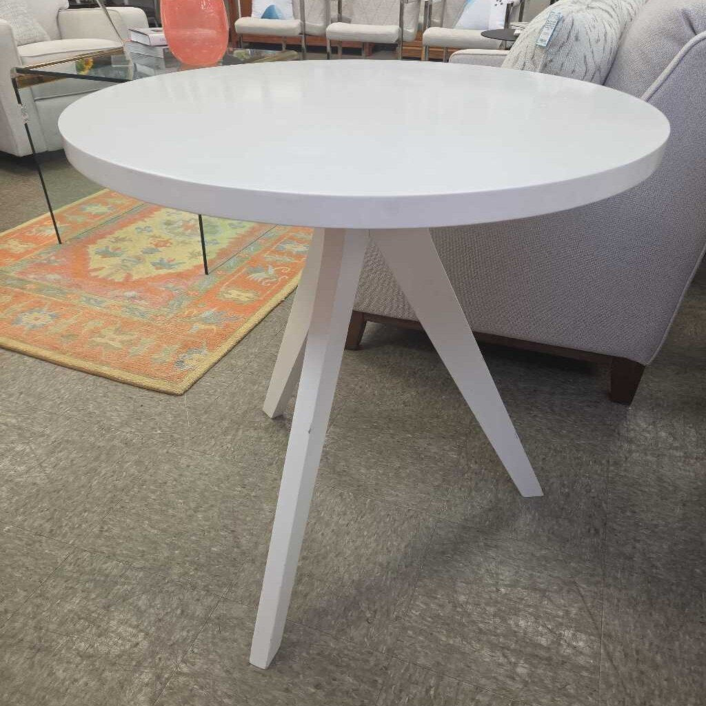 West Elm Tripod Dining Table in White Laquer