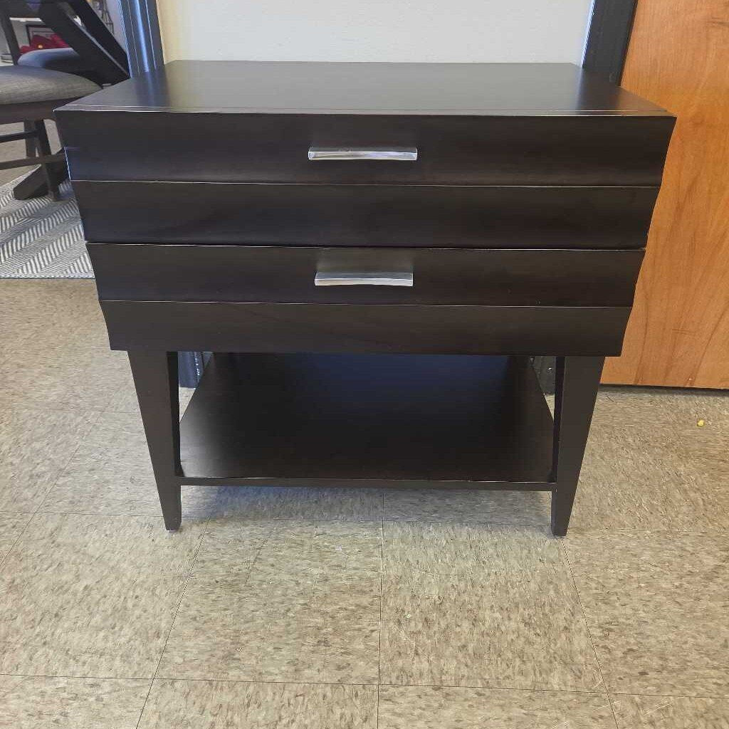 Modern Solid Wood 2-Drawer Nightstand - 2 Available