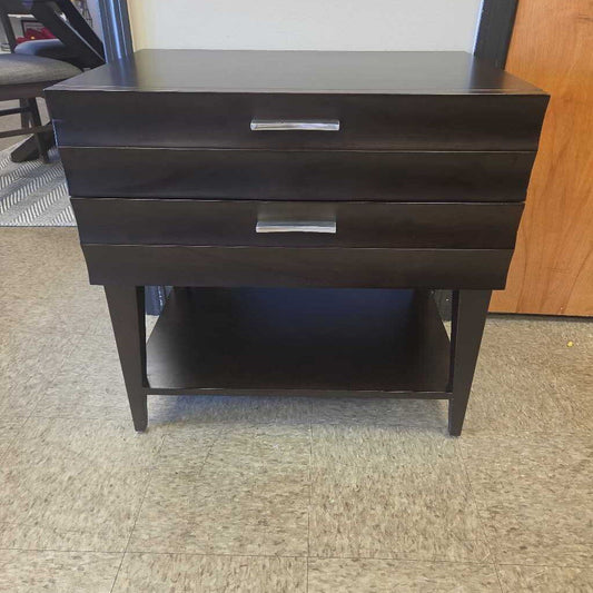Modern Solid Wood 2-Drawer Nightstand - 2 Available
