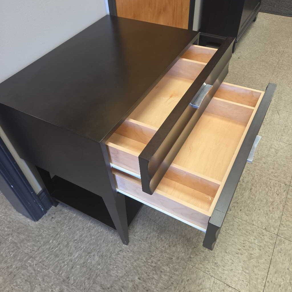 Modern Solid Wood 2-Drawer Nightstand - 2 Available