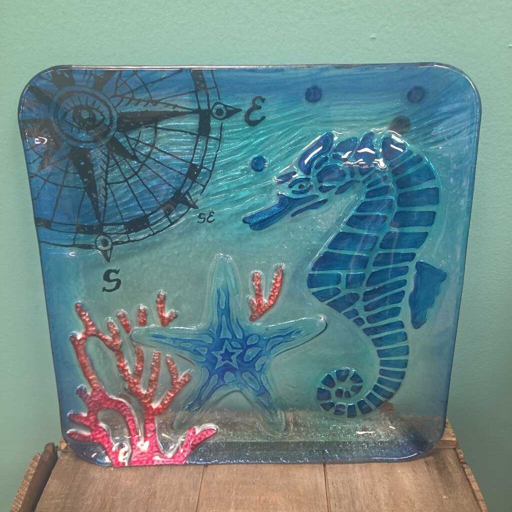 Fused Glass Coastal Decorative Platter