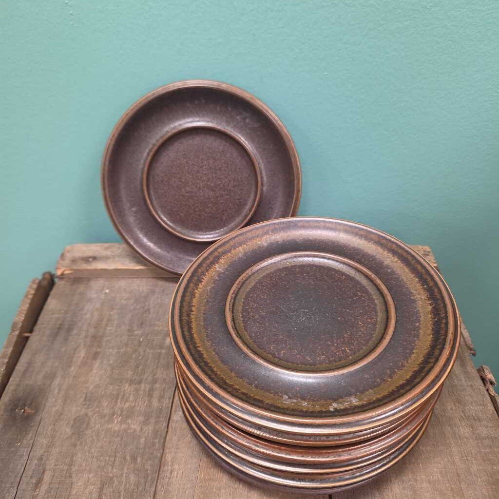 Arabia Finland Ruska Tea Saucers - Set of 7