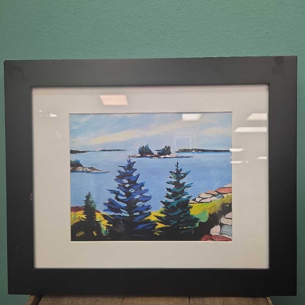 "Memory of Midcoast Maine" Print by William Hallett - Matted and Framed