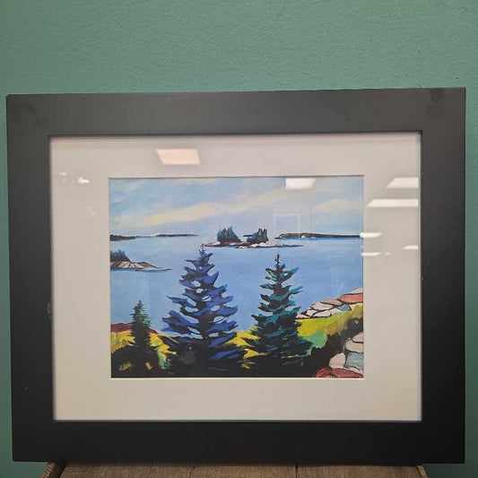 "Memory of Midcoast Maine" Print by William Hallett - Matted and Framed