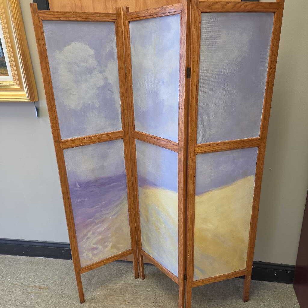 Hand Painted Double Sided Wood Screen