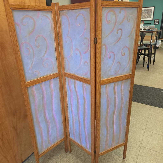 Hand Painted Double Sided Wood Screen