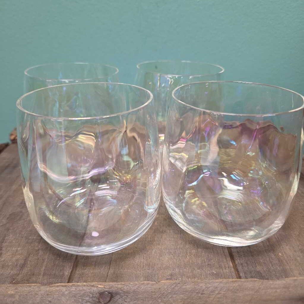Iridescent Stemless Red Wine Glasses - Set of 8