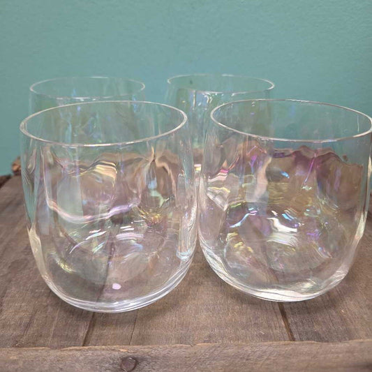 Iridescent Stemless Red Wine Glasses - Set of 8