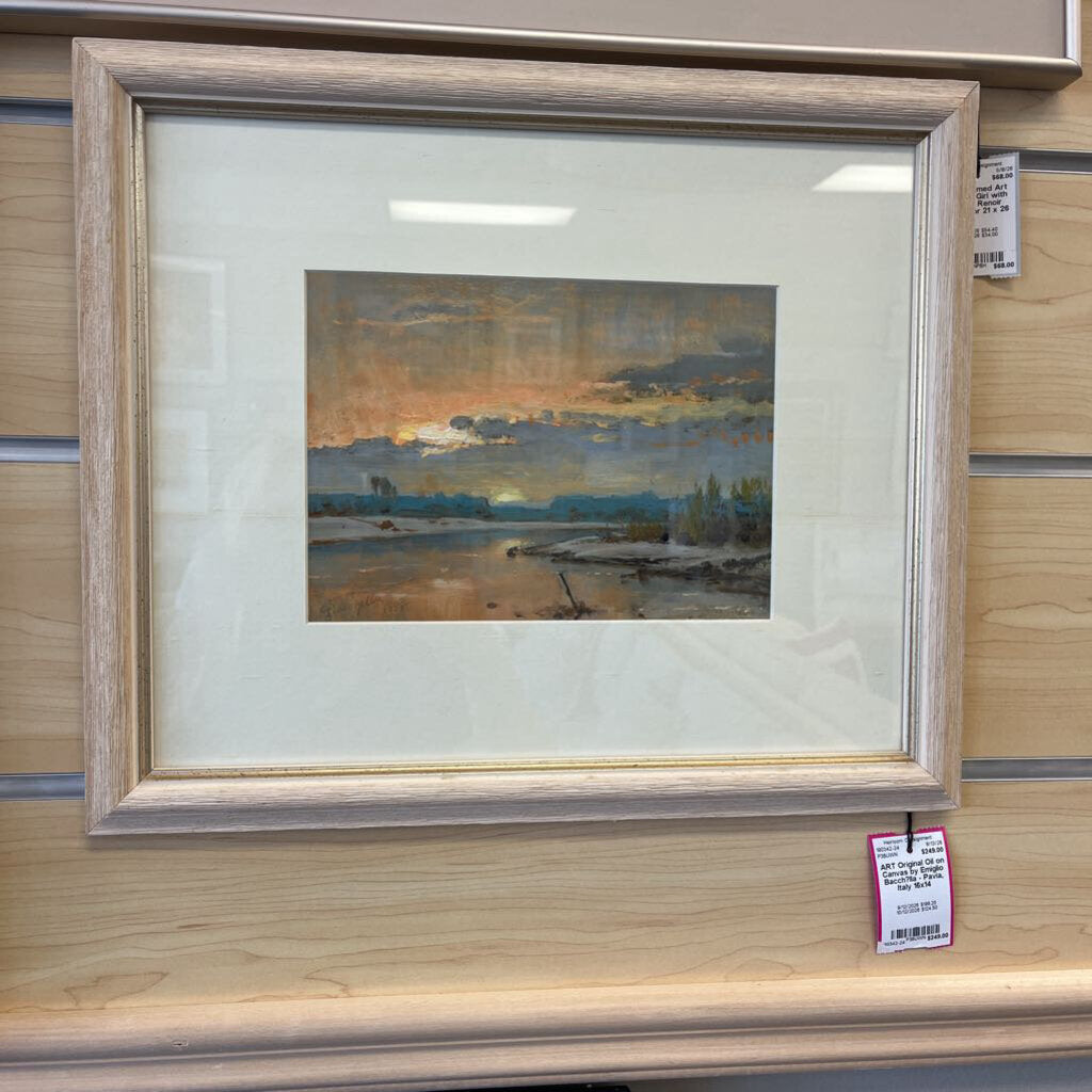Original Oil on Canvas by Emiglio Bacchélla - Pavia, Italy