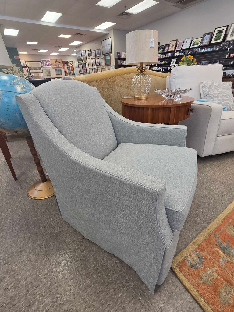 Ethan Allen Upholstered Skirted Swivel Chair