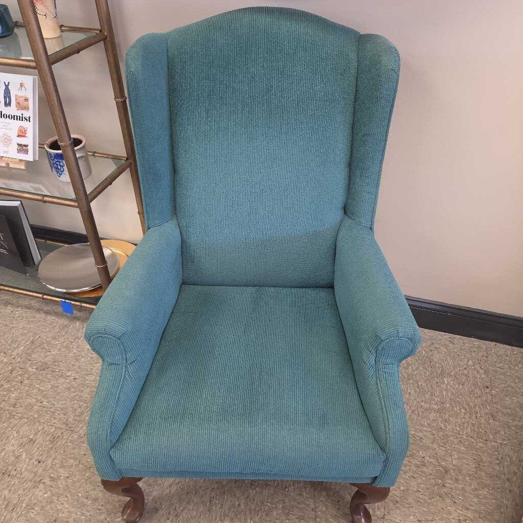 Vintage Teal Wingback Armchair
