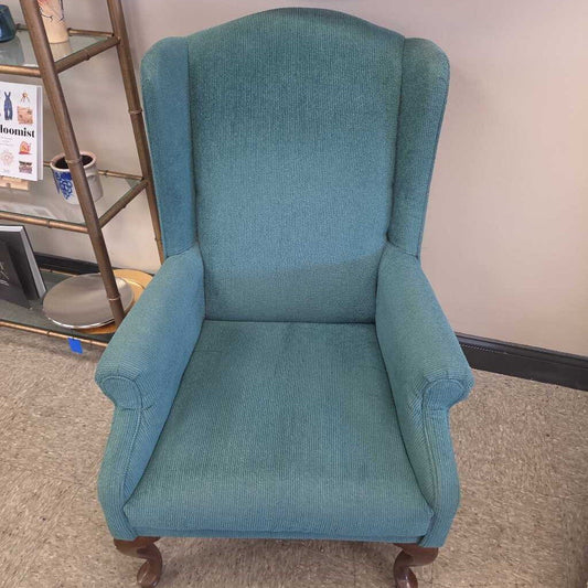 Vintage Teal Wingback Armchair