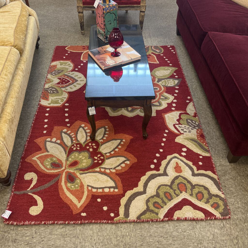 Grandin Road 100% Wool Hand Woven Pile Area Rug