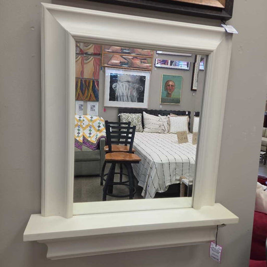 Wall Mirror with Beveled Glass and Shelf