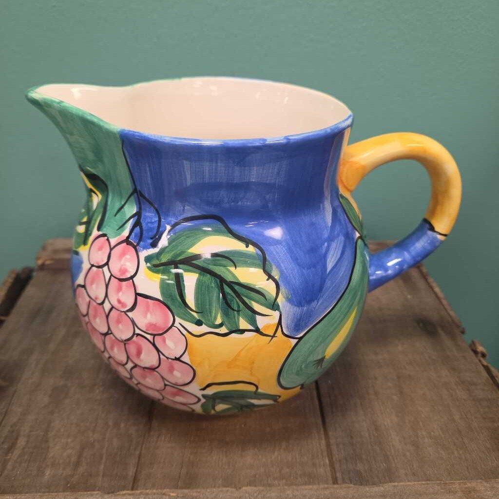 Bella Casa by Ganz Fruit Design Ceramic Pitcher