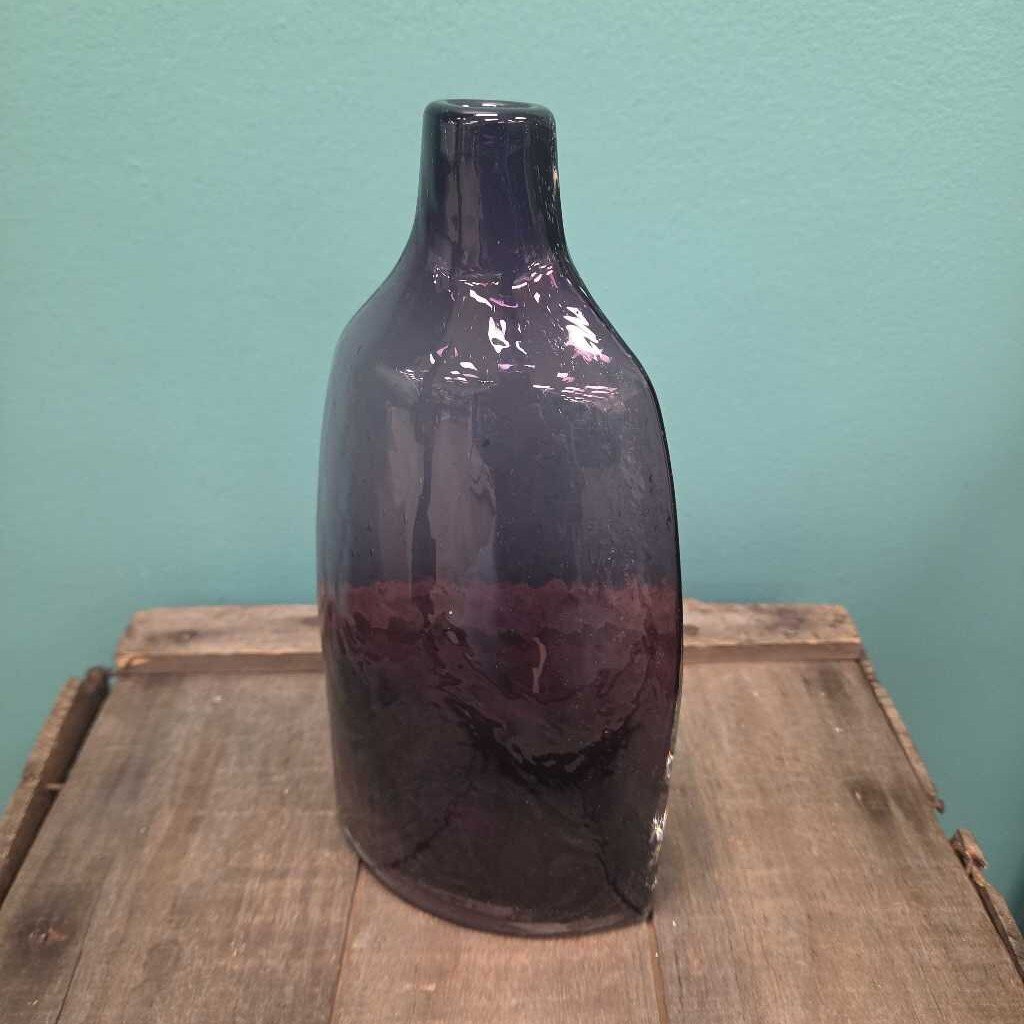 Amethyst Art Glass Vase with Bubbled Texture