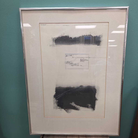 Abstract Lithograph by B. Hawes - Matted and Framed