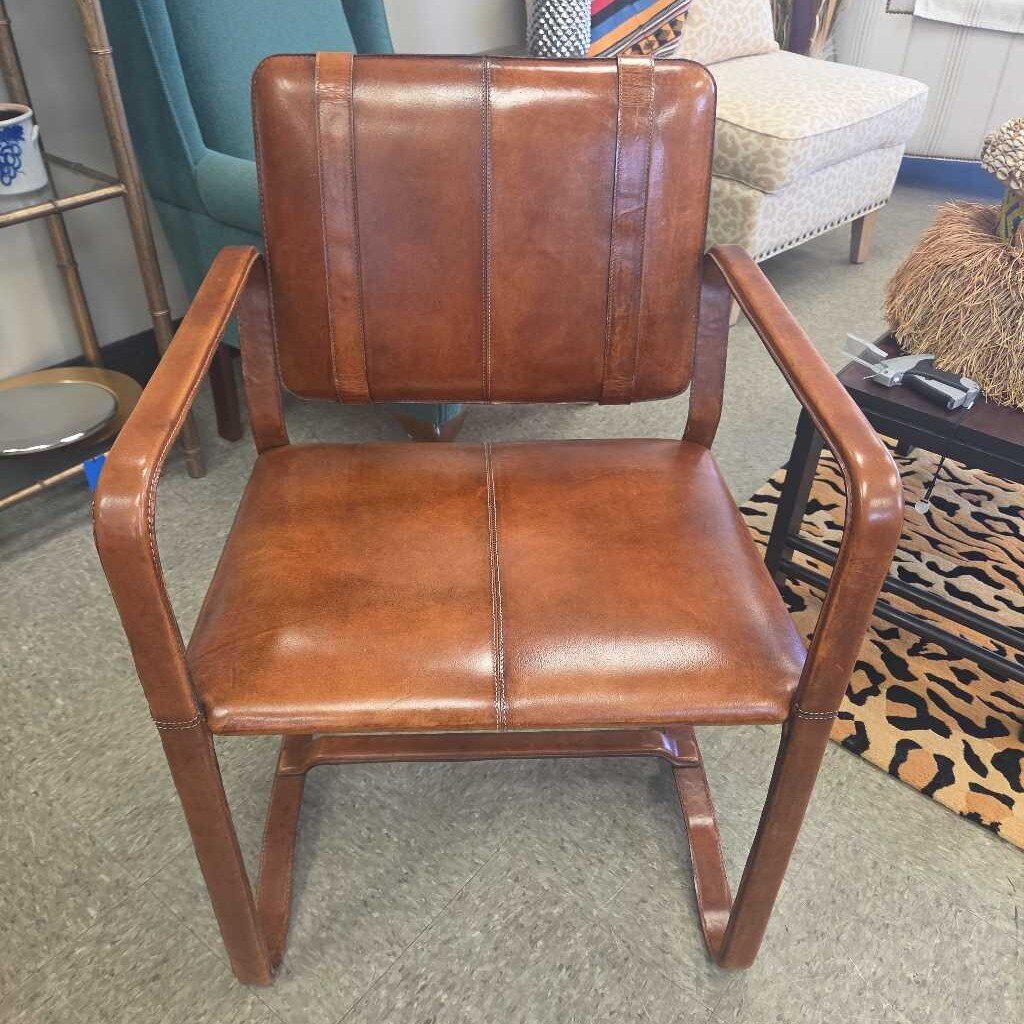 Restoration Hardware Buckle Chair in Antiquated Chestnut (2 Available)