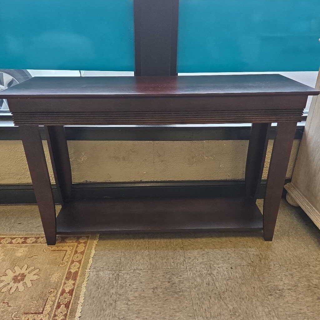 Contemporary Dark Espresso Wood Sofa Console Table