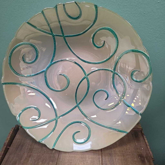 Iridescent Scrollwork Decorative Bowl