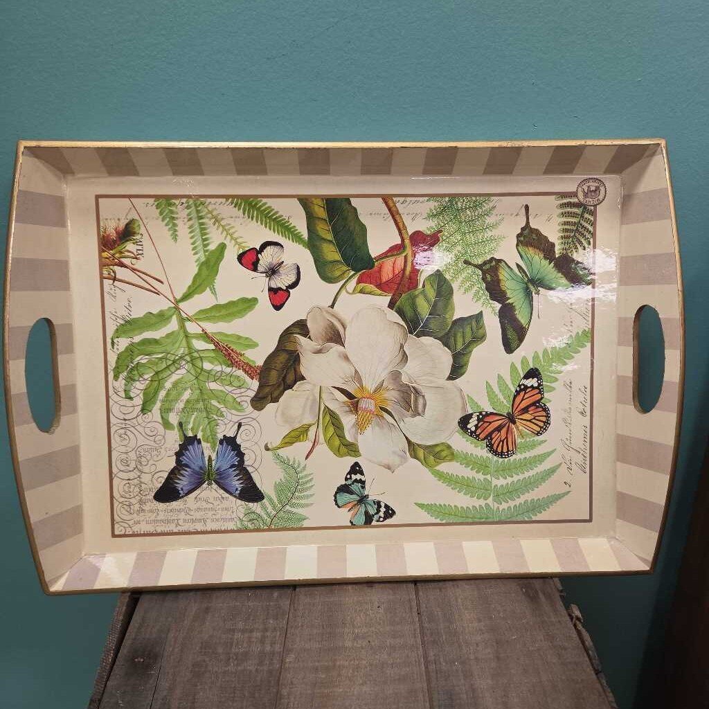 Michel Design Works Melamine Butterfly Serving Tray w/Handles