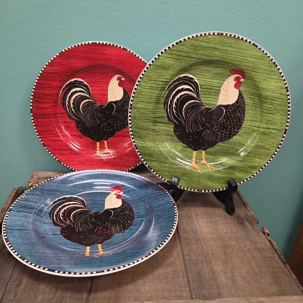 Warren Kimble 8.25" Rooster Salad Plate - Set of 3
