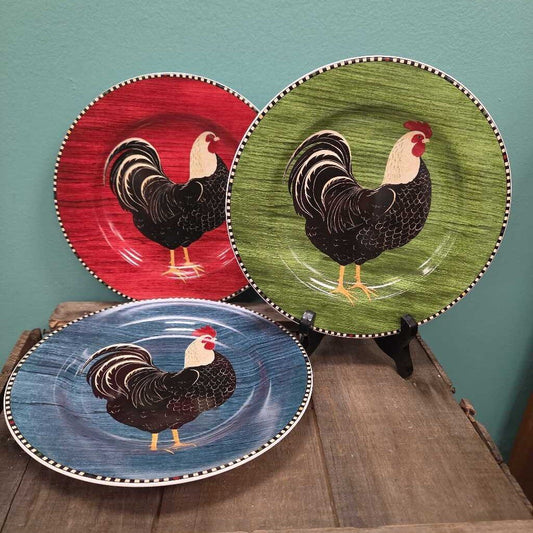 Warren Kimble 8.25" Rooster Salad Plate - Set of 3