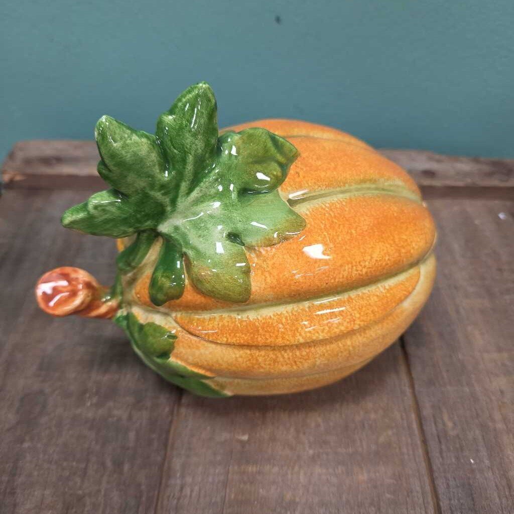 VIETRI Italy Ceramic Autumn Gourd Trinket Box