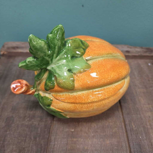 VIETRI Italy Ceramic Autumn Gourd Trinket Box