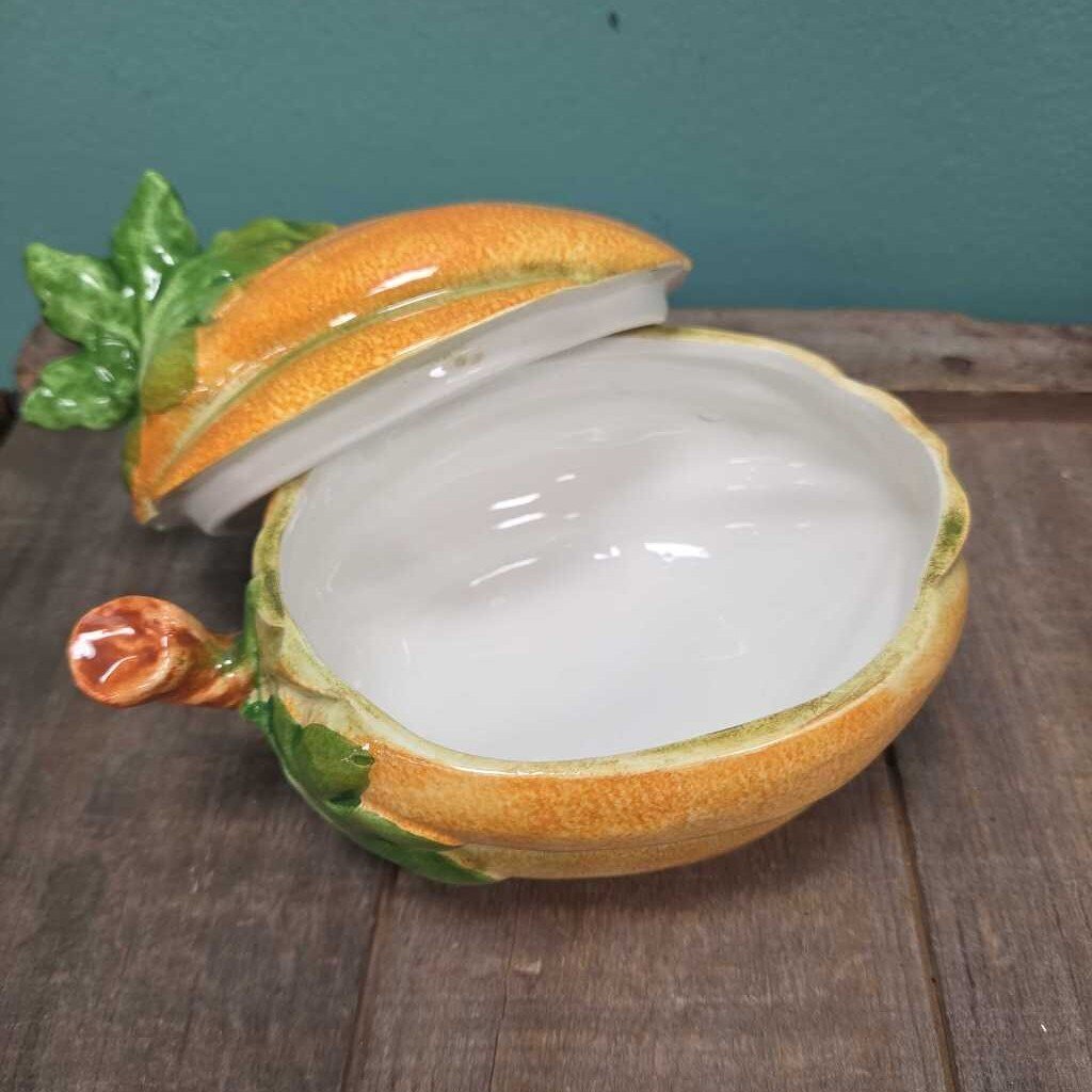 VIETRI Italy Ceramic Autumn Gourd Trinket Box