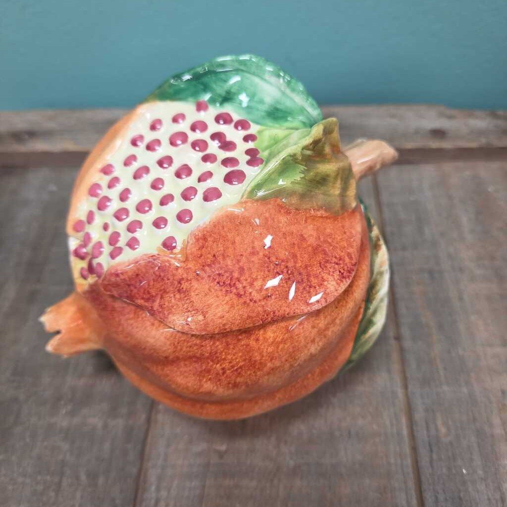 VIETRI Italy Ceramic Pomegranate Trinket Box
