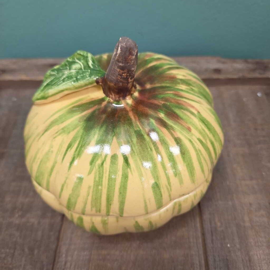 Hand Painted Ceramic Lidded Pumpkin Tureen