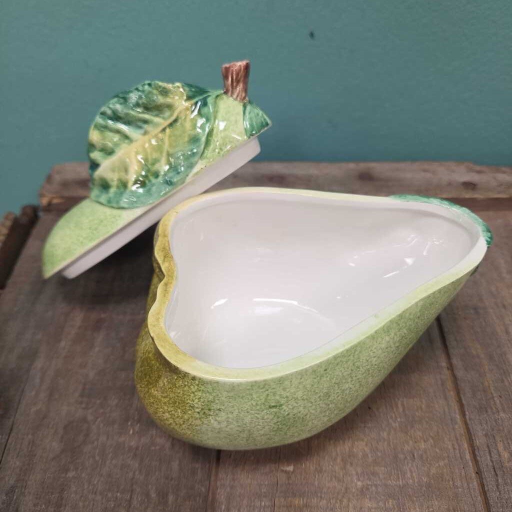 VIETRI Italy Ceramic Pear Trinket Box
