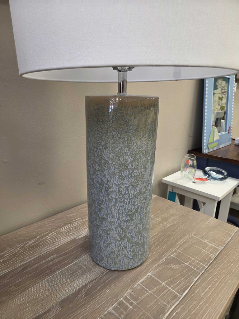 Easton Table Lamp by Jamie Young Co. in Seafoam & Cream Reactive Glaze (2 Available)