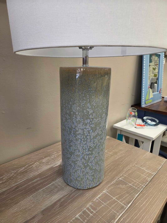Easton Table Lamp by Jamie Young Co. in Seafoam & Cream Reactive Glaze (2 Available)
