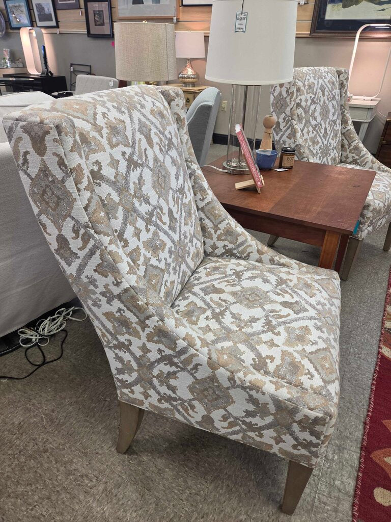 Lexington Furniture Upholstered Wingback Swoop Chair with Geometric Pattern (2 Available)