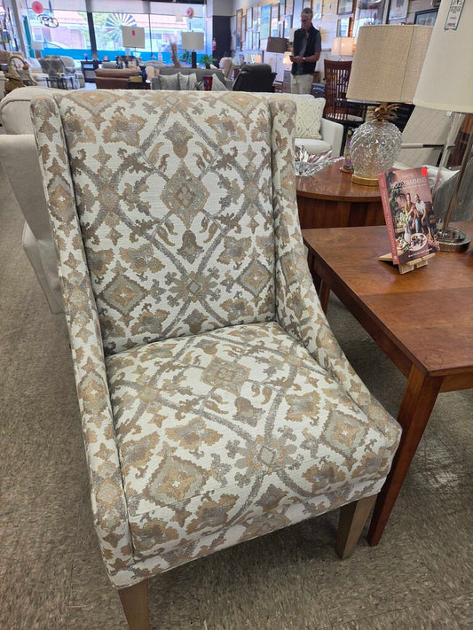 Lexington Furniture Upholstered Wingback Swoop Chair with Geometric Pattern (2 Available)