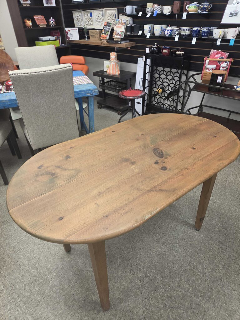 Rustic Pine Oval Dining Table