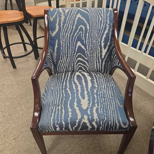 Macassar Ebony Wood Silk Upholstered Chair (8 Available)