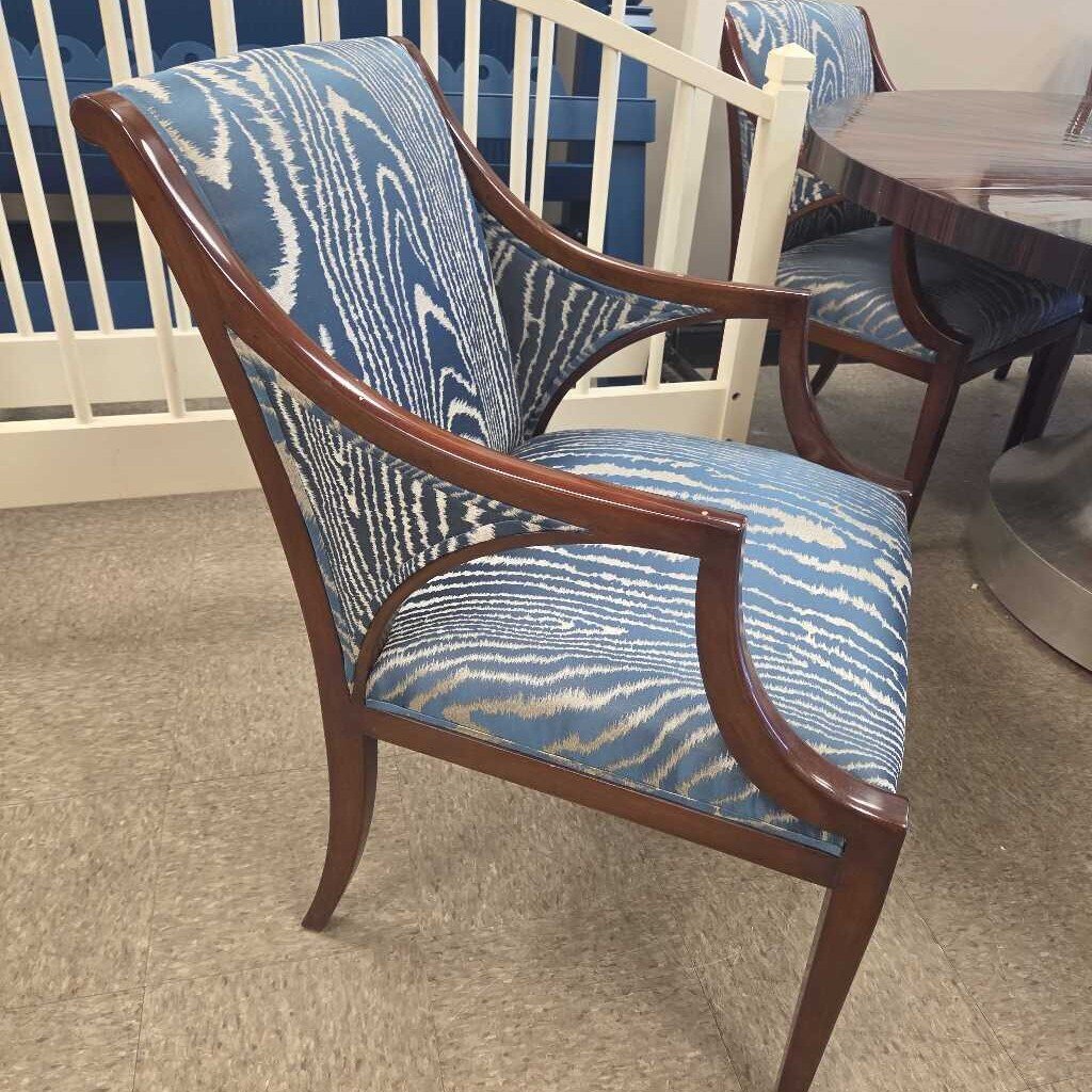 Macassar Ebony Wood Silk Upholstered Chair