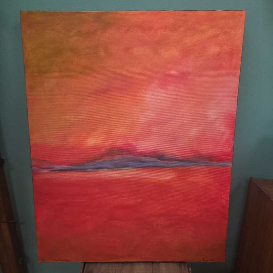 Abstract Sunset Oil on Canvas by Leanne Bard