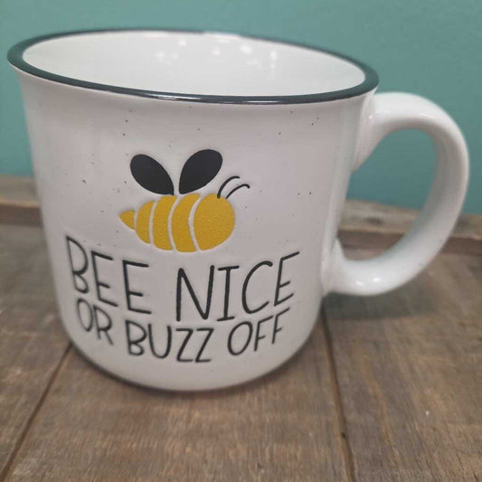 "Bee Nice or Buzz Off" Ceramic Mug