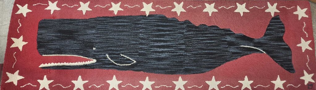 Chandler 4 Corners Hand Hooked Wool Whale Runner