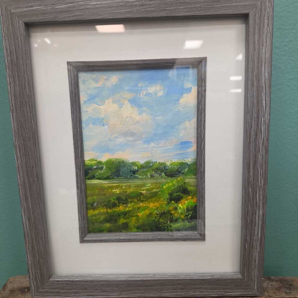 Landscape Original Oil on Wood by Paul Brahams (Local Maine Artist)