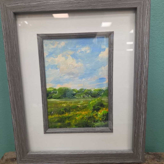 Landscape Original Oil on Wood by Paul Brahams (Local Maine Artist)