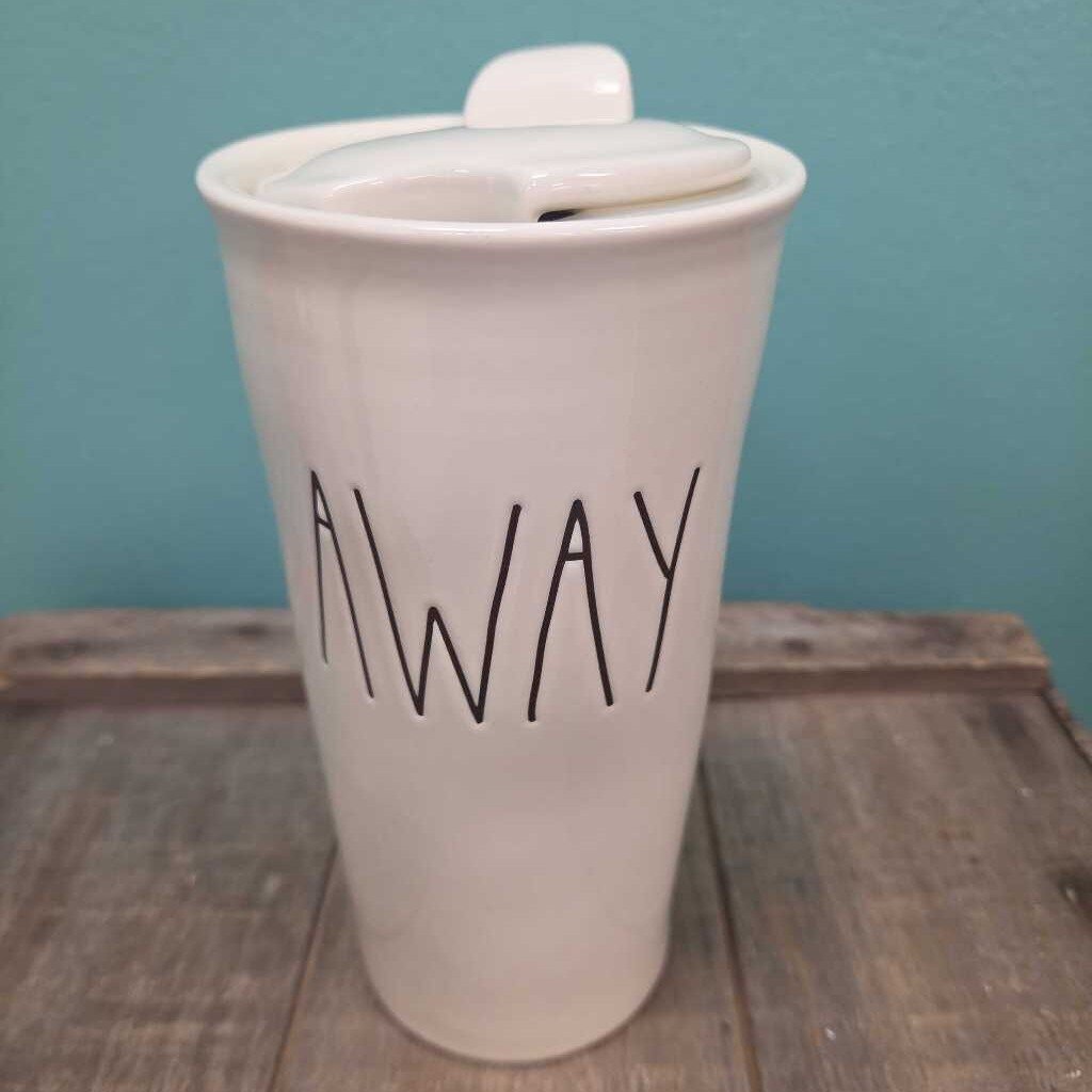 Rae Dunn Ceramic "Away" Travel Mug