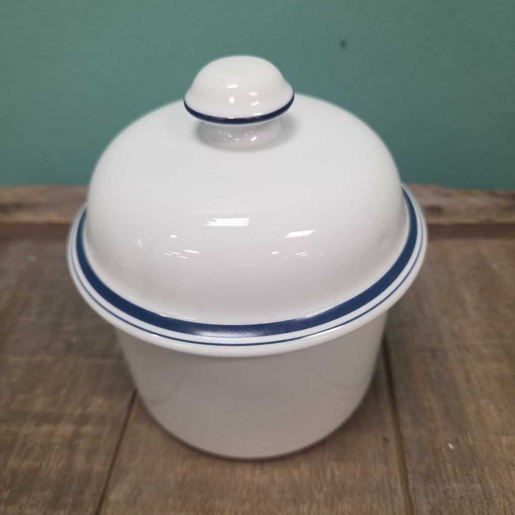 DANSK Christianshaven Blue Sugar Bowl and Lid