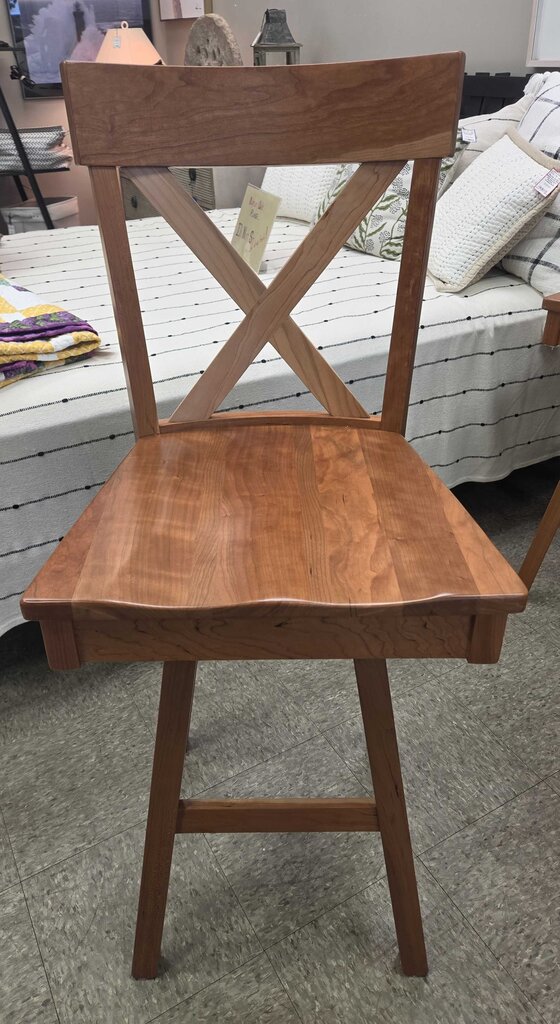 Amish French Country Cross Back Bar Stool (4 Available)